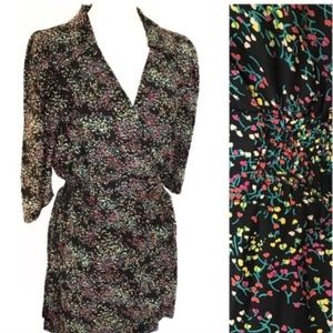 Parker Silk Chiffon Floral Print Wrap Dress - XS